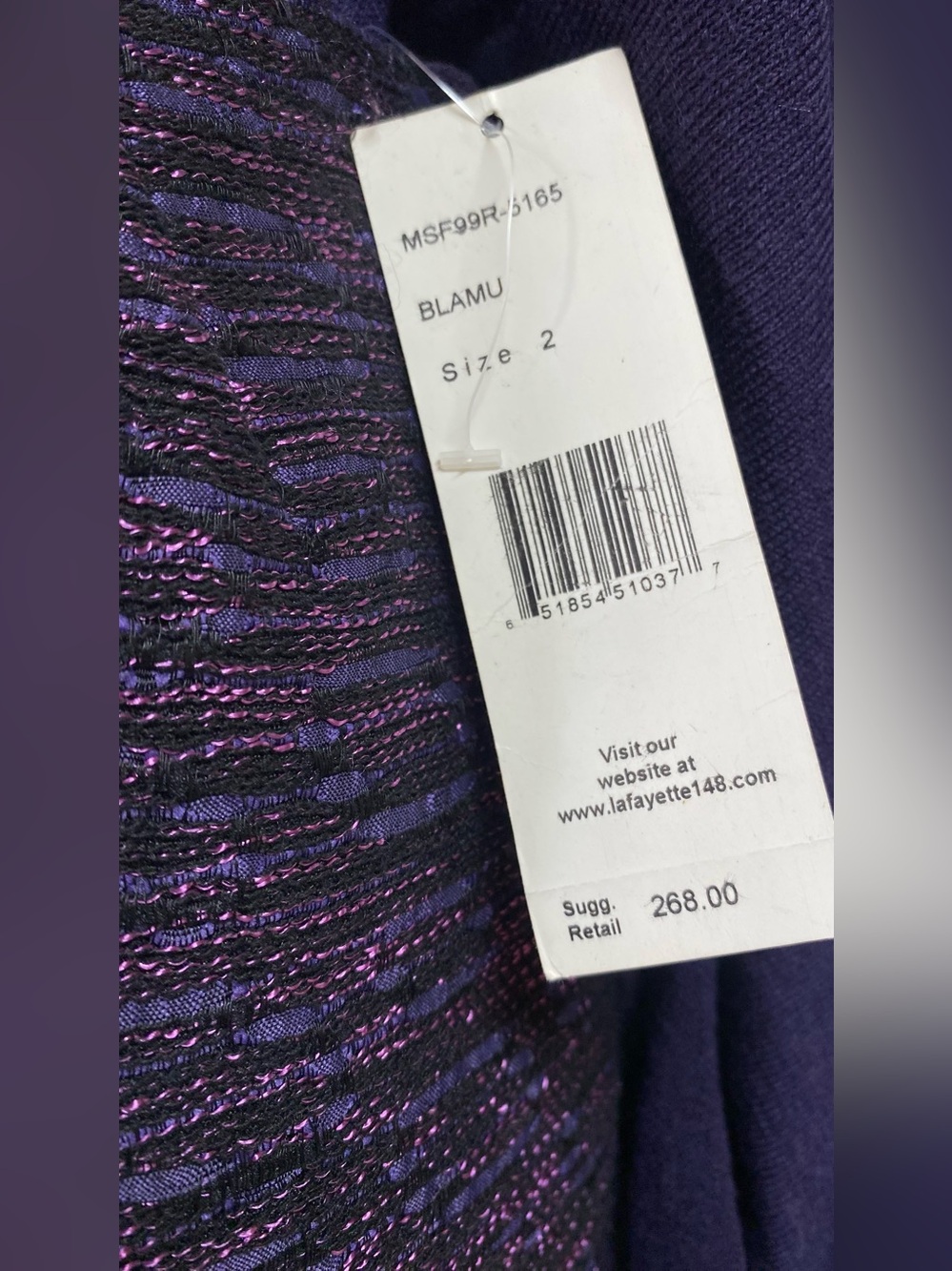 Lafayette 148 $268 New York Purple Heathered Knit Pencil Skirt NWT! - Picture 8 of 12